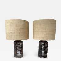 Pair of Argos lamps in crystal cut glass by César for Daum. France 1970