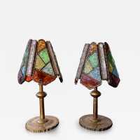 Pair of brutalist table lamps in gilded wrought iron and hammered glass by Longobard. Italy 1970. in the style of Biancardi Jordan Arte, Poliarte, Carlo Aldo Nason, Mazzega Murano, Venini, Vistosi, La Murrina. pendant lightning chandelier wall lamps light mid-century