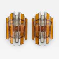 Pair of brutalist sconces in gilded wrought iron and hammered glass by Longobard. Italy 1970. in the style of Biancardi Jordan Arte, Poliarte, Carlo Aldo Nason, Mazzega Murano, Venini, Vistosi, La Murrina. pendant chandelier lamps