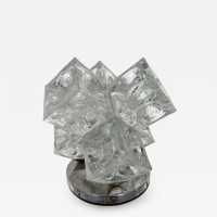 lamp glass metal cube bubble poliarte italy 1970 albano polished