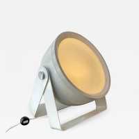 Spot-style table lamp in white lacquered and chromed metal by Targetti Sankey. Italy 1970. in the style of Reggiani, Sciolari, Francesco Buzzi Ceriani, Stilnovo, Angelo Brotto for Esperia, Aldo Carlo Nason for Mazzega, Venini, Vistosi, La Murrina, Toni Zuccheri, Fontana Arte, Artemide, Arteluce, Arredoluce, Luigi Caccia Dominioni , Stilux. floor lamp chandelier suspension sconces