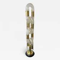 Chain floor lamp in brass and Murano glass. Aldo Nason for Mazzega. Italy 1970. in the style of Venini, Vistosi, La Murrina, Seguso, Carlo Nason, Poliarte, Esperia, Angelo Brotto, Stilnovo, Arteluce, Arredoluce, Artemide, Pierre Cardin, Lumi, Luci, Raak, Angelo Lelii, Francesco Bocola, Superstudio , Enrico Tronconi. chandelier lamps chrome metal stainless steel mid-century modern space age 1980