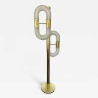 Chain floor lamp in brass and Murano glass. Aldo Nason for Mazzega. Italy 1970. in the style of Venini, Vistosi, La Murrina, Hollywood Regency, Poliarte, Stilnovo, Arteluce, Artemide, Esperia, Veronese. wall lamps chandelier mid-century modern space age metal chrome stainless steel 1980