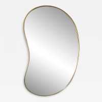 Bean mirror or free form in brass. Italy 1950. in the style of Garouste and Bonetti, Hubert Le Gall, Franck Evenou, Gio Ponti, Fontana Arte. mid century