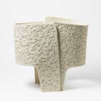 “Nocta_03” table lamp in beige grog stoneware by Denis Castaing.