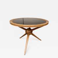 pedestal table wood cesare lacca opaline italy 1960 1950