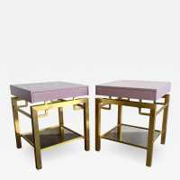 pair side tables bedside tables brass lacquer guy lefèvre house jansen france 1970