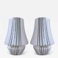 Pair of striped murano glass table lamps. Italy 1970. in the style of Venini, Vistosi, Veronese, La Murrina, Stilux, Aldo Carlo Nason, Stilnovo, Joe Colombo, Arteluce, Arredoluce, Italian design Lumi, Luci, Rggiani, Sciolari, Werner Pantone, Luigi Colani, Raak, Angelo Lelii, Angelo Brotto, Esperia, Francesco Bocola, Superstudio, Enrico Tronconi, Mario Bellini, Harvey Guzzini, Luigi Massoni, Martinelli, Pierre Cardin, Fabio Lenci, Gio Ponti. brass mid-century floor lamp