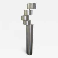 Floor lamp space age in stainless steel by Stilux Milano. Italy 1970 stilnovo lumi