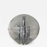 lamp plexiglass metal chrome stilux space age milano italy 1970