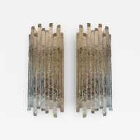 Pair of brutalist sconces in hammered glass by Poliarte. Italy 1970 in the style of Biancardi Jordan Arte, Longobard, Venini, Vistosi, La Murrina, Aldo Carlo Nason for Mazzega Murano, Toni Zuccheri for Veart lamp chandelier pendant lightning mid-century modern space age wood brass stainless steel 1970 1980 italy