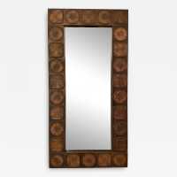 rare large size brass sculpture mirror by Santambrogio & De Berti. Italy 1960. Design attributed to Angelo Brotto, in the style of Romeo Rega, Tommaso Barbi, Sandro Petti for Maison Jansen, Willy Rizzo, Mario Sabot, Esperia. mid-century modern 1970 wood bronze brass italy