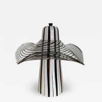 Murano glass lamp by Venini. Italy 1970. in the style of Esperia, Vistosi, La Murrina, Seguso, Aldo Nason, Poliarte, Carlo Aldo Nason for Mazzega, Stilnovo, Arteluce, Arredoluce, Artemide chandelier sconces during lightning brass wood stainless steel 1980 1970 mid-century modern space age