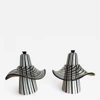 Pair of Murano glass lamps by Venini. Italy 1970. in the style of Esperia, Vistosi, La Murrina, Seguso, Aldo Nason, Poliarte, Carlo Aldo Nason for Mazzega, Stilnovo, Arteluce, Arredoluce, Artemide, Pierre Cardin, Lumi, Luci, RAAK, Angelo Lelli Lelii, Francesco Bocola , Superstudio, Enrico Tronconi, Mario Bellini, Harvey Guzzini, Luigi Massoni, Martinelli, Fabio Lenci, Gio Ponti. brass chrome metal stainless steel mid-century modern space age