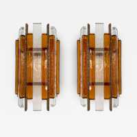 Pair of brutalist sconces in gilded wrought iron and hammered glass by Longobard. Italy 1970. in the style of Biancardi Jordan Arte, Poliarte, Carlo Aldo Nason, Mazzega Murano, Venini, Vistosi, La Murrina. lamps floor lamp chandelier suspension mid-century brass bronze