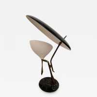 rare Desk lamp in brass, marble and lacquered metal by Lumen. Italy 1950. in the style of Reggiani, Sciolari, Francesco Buzzi Ceriani, Stilnovo, Angelo Brotto for Esperia, Aldo Carlo Nason for Mazzega, Venini, Vistosi, La Murrina, Toni Zuccheri, Fontana Arte, Artemide, Arteluce, Arredoluce, Luigi Caccia Dominioni . mid-century modern space chandelier ceiling pendant lightning floor lamp wood