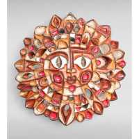 Ceramic sun sculpture by Roland Zobel