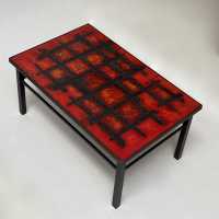 Lava Glazed Low Table, R&J Cloutier, France c.1960