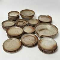 Handcrafted Stoneware Set of Dishes, Jea-Pierre Prud'Homme, France c.1975