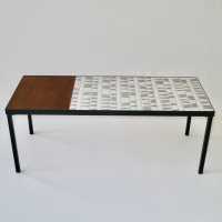 Roger Capron, Ceramic and Teak Low Table, Vallauris c.1960