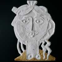 Porcelain Gilt Panel, Roger Capron, Vallauris c.1990