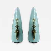 Mid-century modernist wall sconces, glass and gilded bronze lighting sconces. In the atmosphere of Pietro Chiesa for the Italian design factory Fontana Arte. Famous designs like Reggiani, Sciolari, Francesco Buzzi Ceriani, Angelo Brotto for Esperia, Aldo Carlo Nason for Mazzega, Venini, Vistosi, La Murrina, Toni Zuccheri, Fontana Arte, Artemide, Arteluce, Arredoluce, Luigi Caccia Dominioni, Stilnovo.