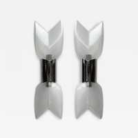 Pair of Mid-Century Modern Space Age chrome metal wall sconces by Aldo Nason for the Mazzega factory. Bubble blown Murano glass. Famous manufactory like Venini, Vistosi, La Murrina, Seguso, Carlo Nason, Poliarte, Esperia, Angelo Brotto, Stilnovo, Arteluce, Arredoluce, Artemide, Pierre Cardin, Lumi, Luci, Raak, Angelo Lelii, Francesco Bocola, Superstudio, Enrico Tronconi, Mario Bellini, Harvey Guzzini, Luigi Massoni, Martinelli, Fabio Lenci, Gio Ponti.