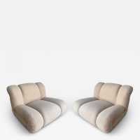 Mid-Century Modern Space Age Pair of large Velasquez model fireside armchairs by Italian design publisher Mimo J. Padova. New loopback fabric covering. In the style of Pierre Cardin, Gio Ponti, Gianfranco Frattini, Cassina, Osvaldo Borsani, Joe Colombo, Vico Magistretti, Ico Luisa Parisi, Mario Bellini, Tito Agnoli, Afra Tobia Carlo Scarpa, Luciano Frigerio, Sporiti, Marco Zanuso, Giulio Moscatelli, Formanova.