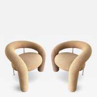 Pair of Mid-Century Modern Space Age Tube Chairs by Bartoli for publisher Rossi di Albizzate. New loopback fabric covering. In the style of Pierre Cardin, Gio Ponti, Gianfranco Frattini, Cassina, Osvaldo Borsani, Joe Colombo, Vico Magistretti, Ico Luisa Parisi, Mario Bellini, Tito Agnoli, Afra Tobia Carlo Scarpa, Luciano Frigerio, Sporiti, Marco Zanuso, Giulio Moscatelli, Formanova.