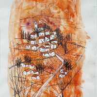 Original Drawing, Views of Provence, Alice Colonieu, Roaix c.1960