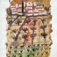 Original Drawing, Views of Provence, Alice Colonieu, Roaix c.1960