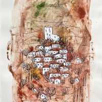 Original Drawing, Views of Provence, Alice Colonieu, Roaix c.1960