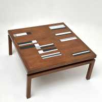 Teak Coffee Table with Ceramic Inlays, Roger Capron, Vallauris 1962
