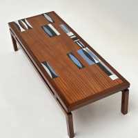 Rosewood & Ceramic Low Table, Roger Capron, Vallauris 1961