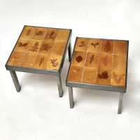Pair of Stoneware End Tables, Roger Capron, Vallauris, c.1970