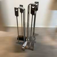 Stainless steel fireplace tool set by Jean Paul Création