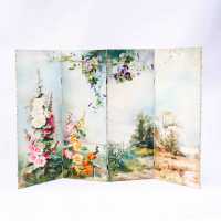 Antique hand-painted screen – France, 1898 – signed E. Zimber