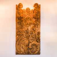 Large Religious Panel in Carved Wood – 17th Century