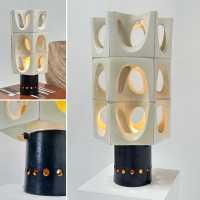 Sculptural Hexagon Lamp, Jean Derval, Vallauris 1968