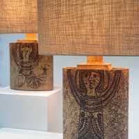 Pair of Stamped Stoneware Table Lamps, Roger Capron, Vallauris c.1970