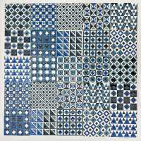 Set of 25 Embossed Earthenware Tiles, Roger Capron, Vallauris 1970