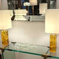 Pairs of lamps in fractal resin by Marie-Claude de Fouquière