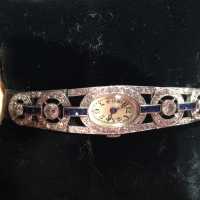 Montre Art Déco, Platine, saphirs et diamants