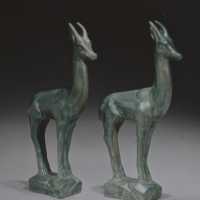 Sculpture biches XXème siècle  Sculpture deer twentieth century