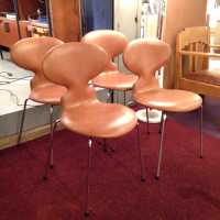 Chaises Arne Jacobsen en cuir, 1980
