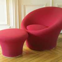 Pierre Paulin  fauteuil Mushroom et ottoman