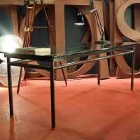 Grande table métal et verre, 1930