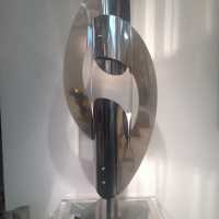 Lampe sculpture en inox de Philippe Jean, circa 1970