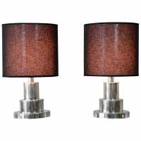 Paire de lampes chromées années 1970