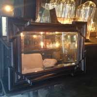 Miroir, bois laqué noir, époque Napoléon III
